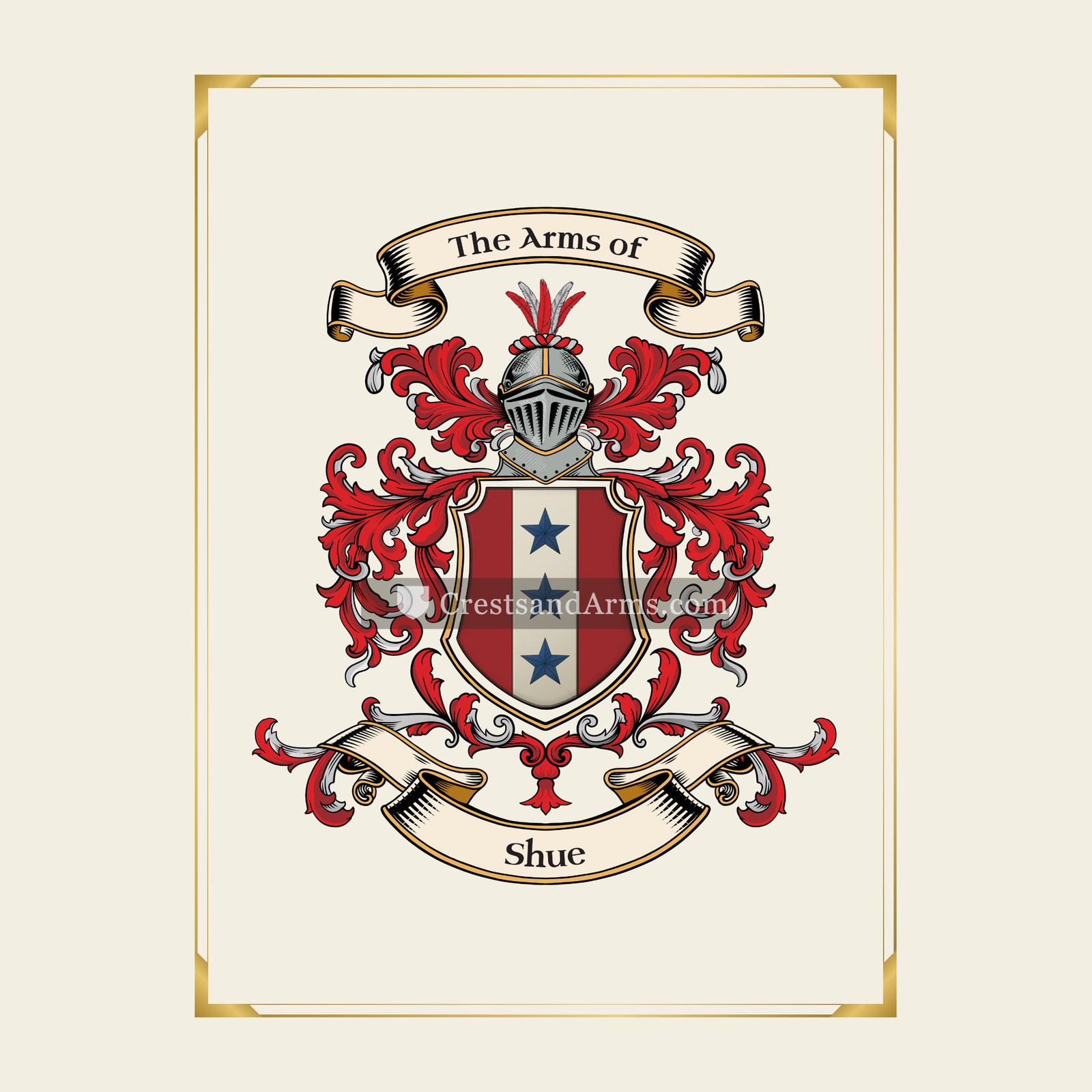 With gold border