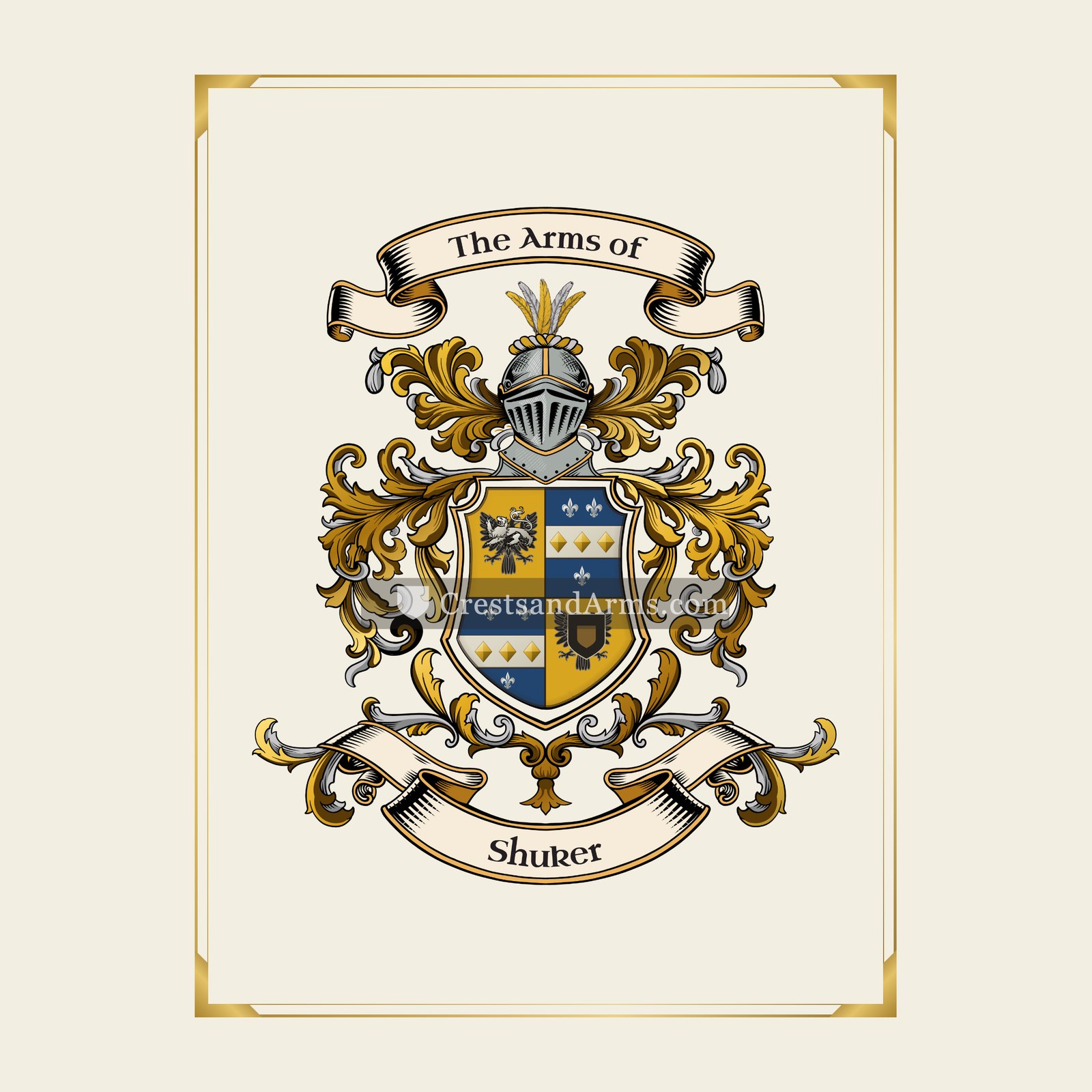 With gold border