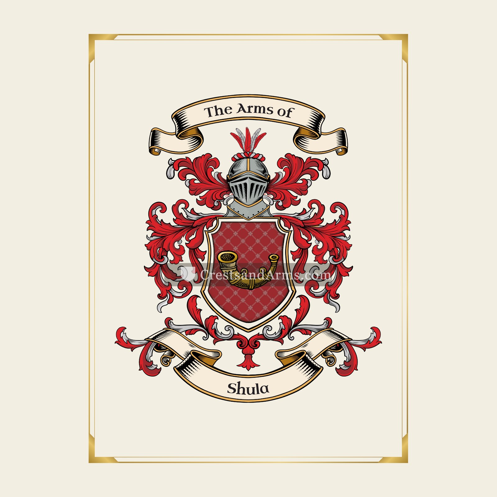 With gold border