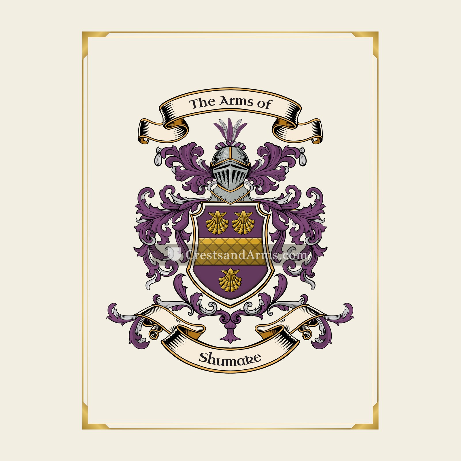 With gold border