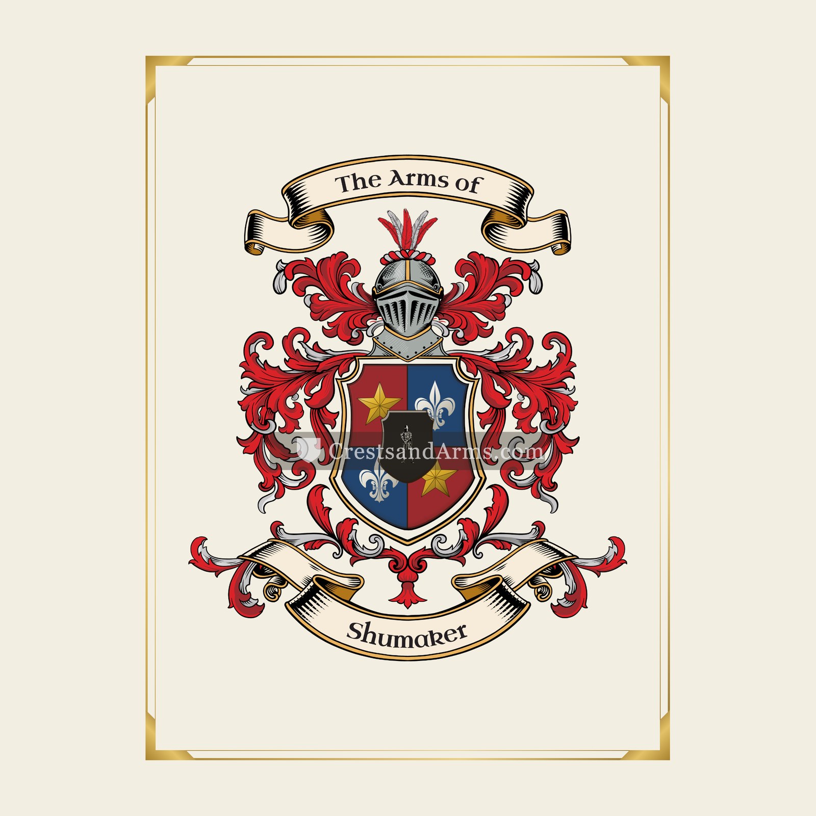 With gold border