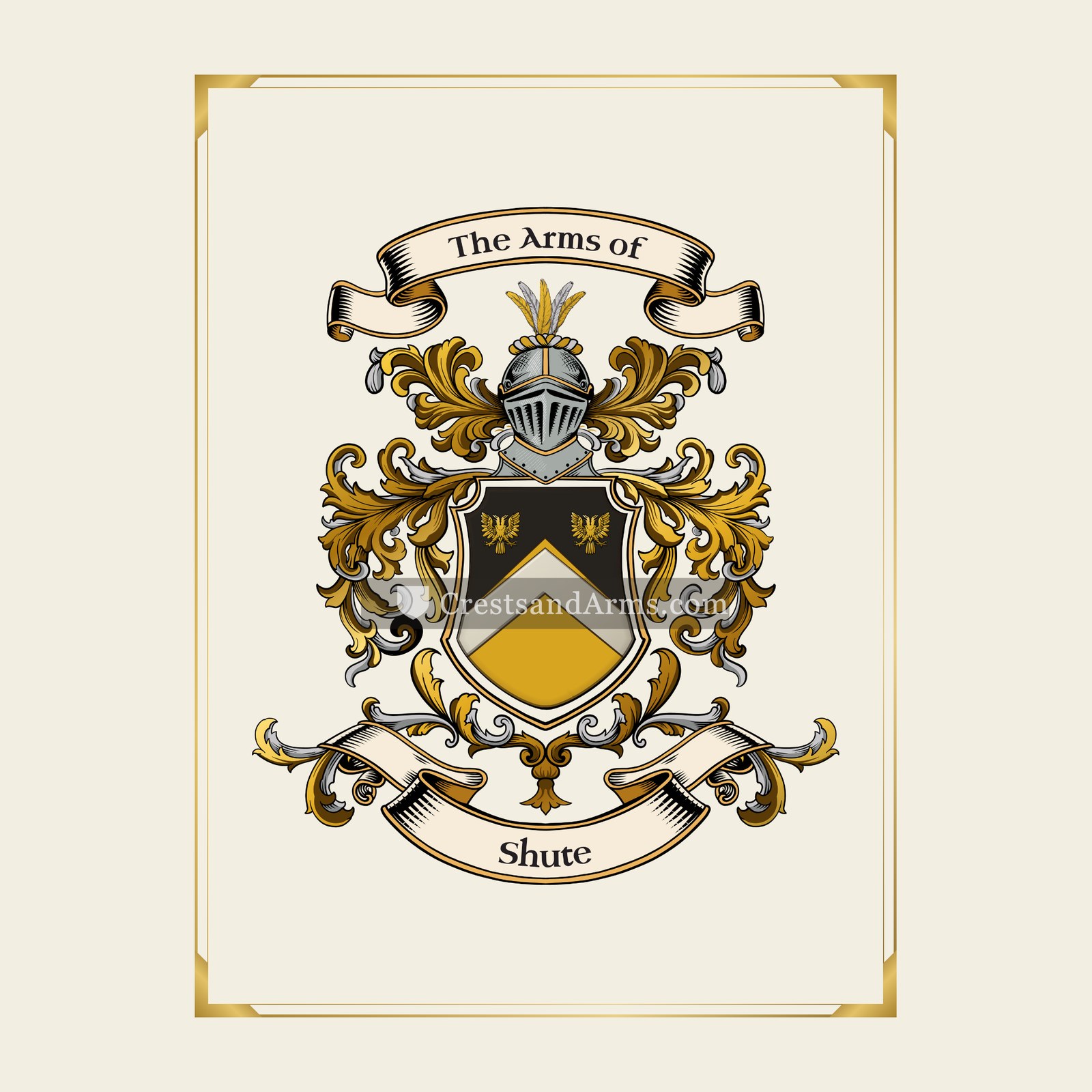 With gold border