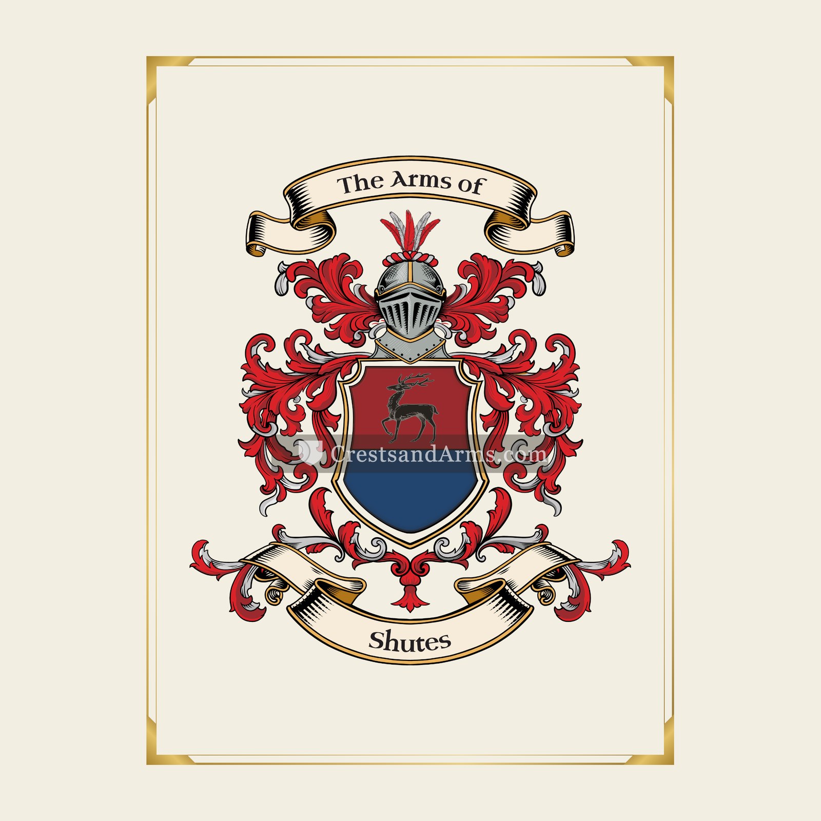 With gold border