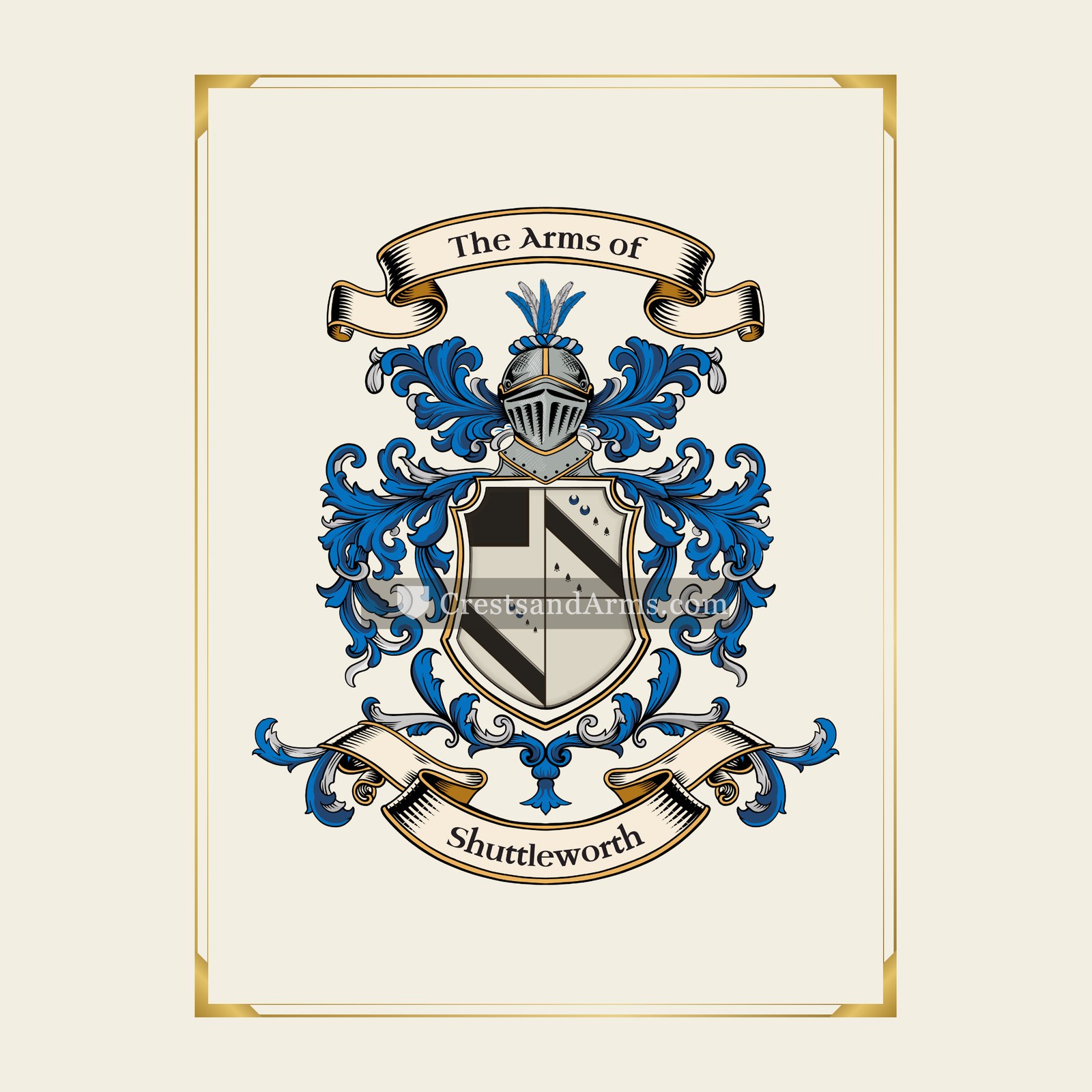 With gold border