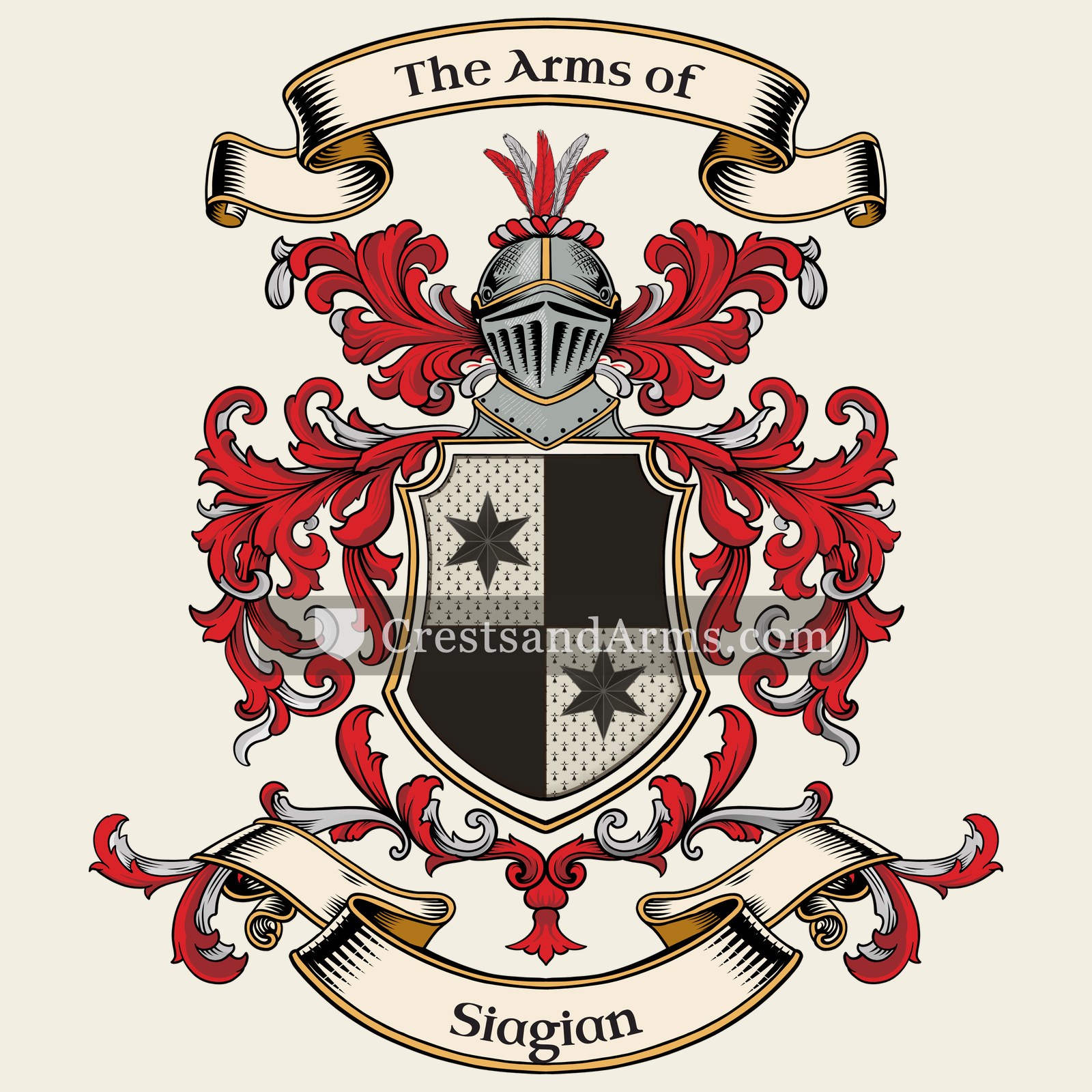 The Siagian coat of arms, drawn from the recorded blazon
