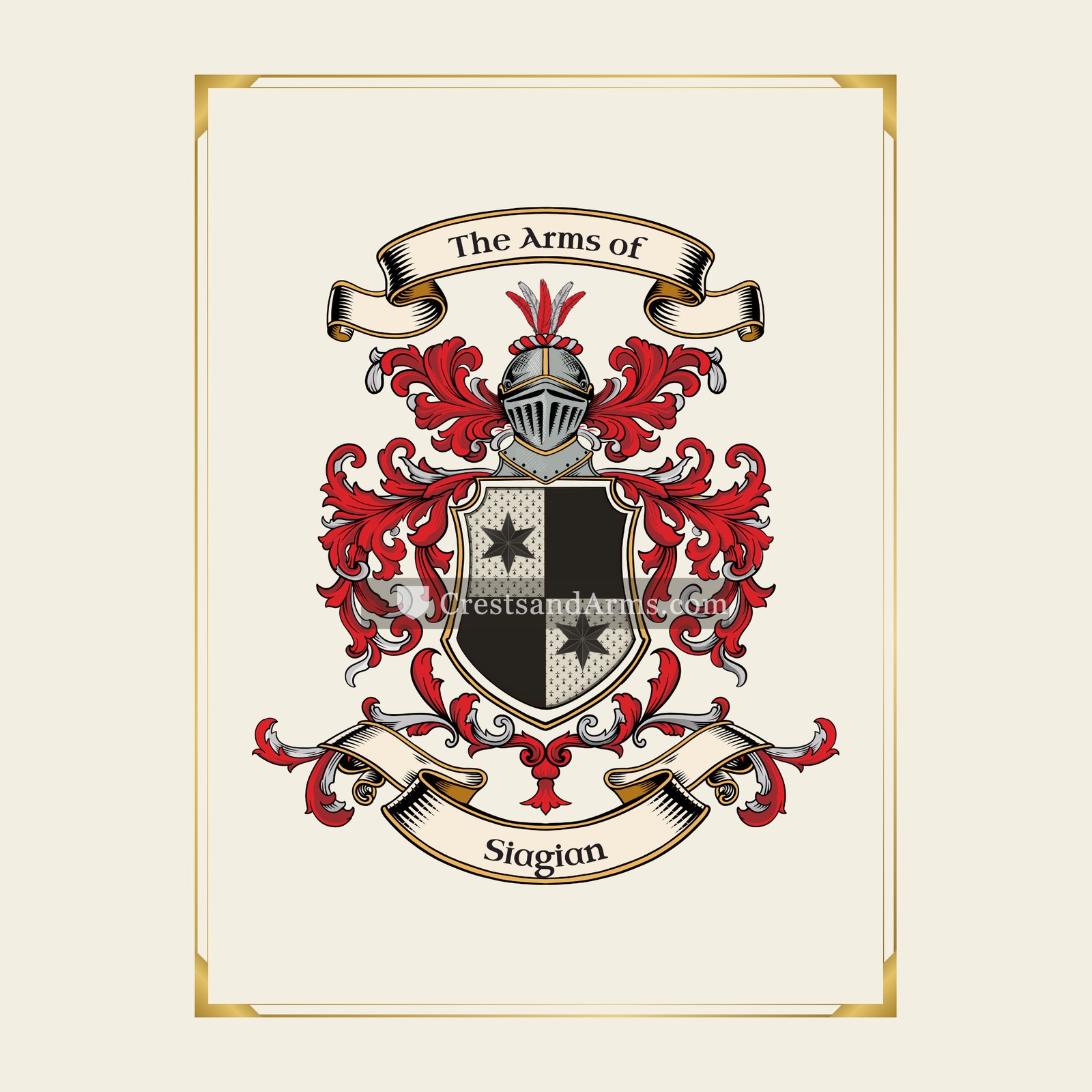 With gold border