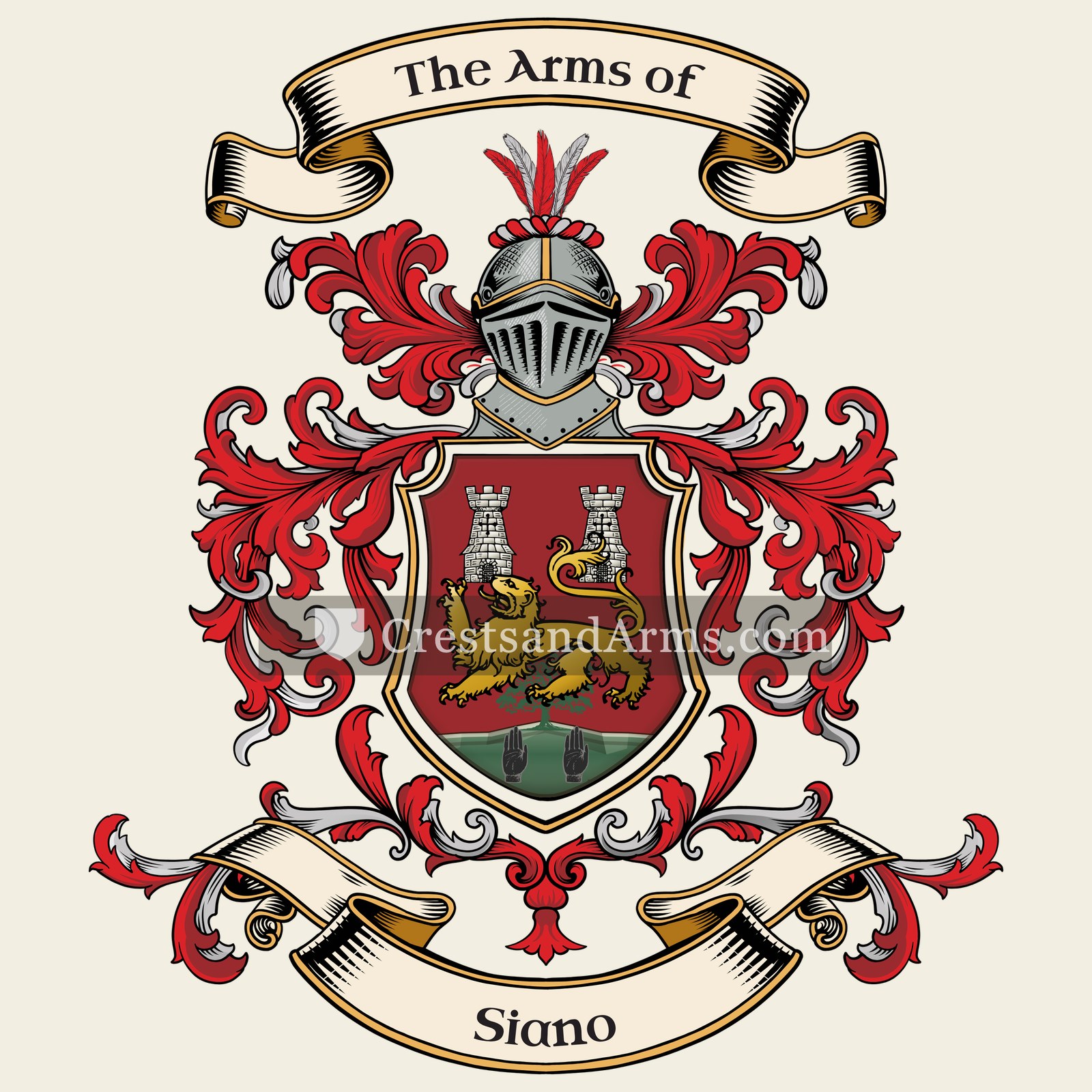The Siano coat of arms, drawn from the recorded blazon