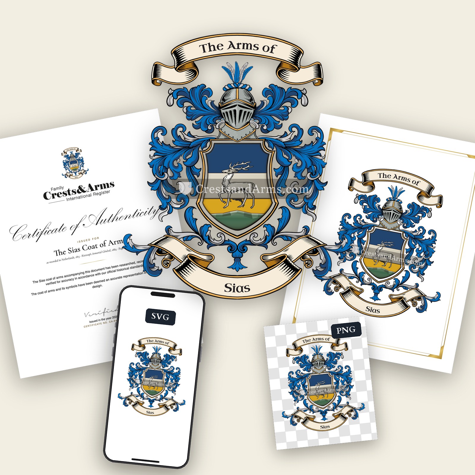 The Sias arms on the coat of arms — digital pack