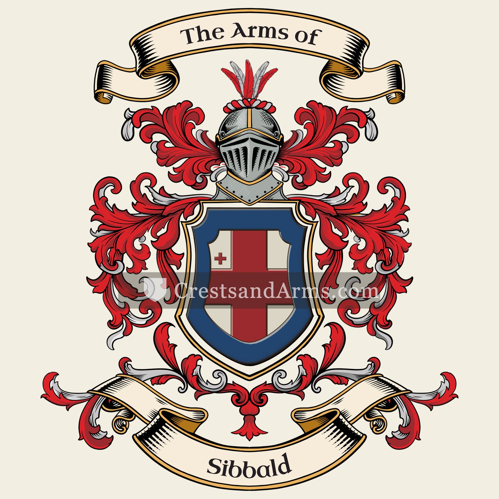 The Sibbald coat of arms, drawn from the recorded blazon