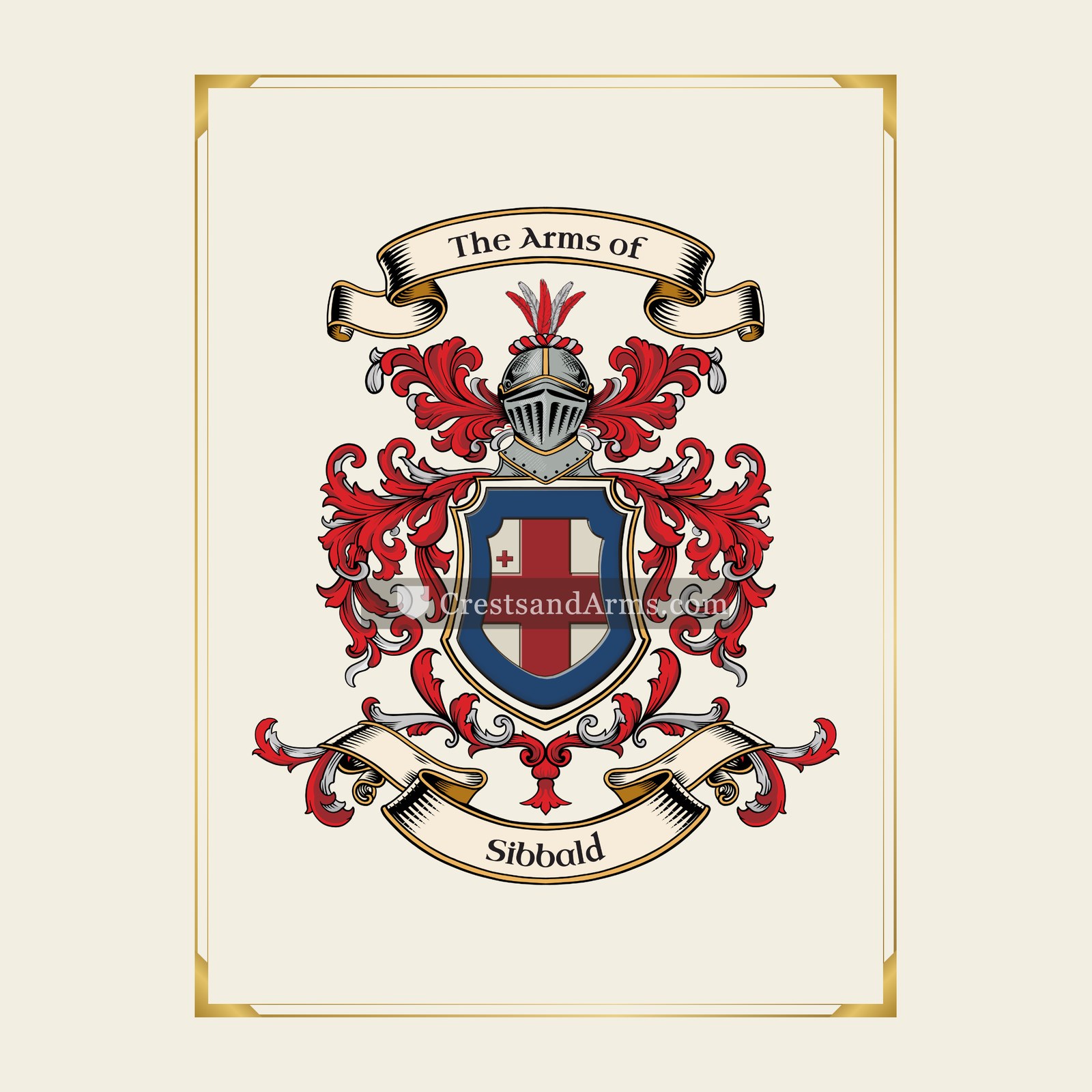 With gold border
