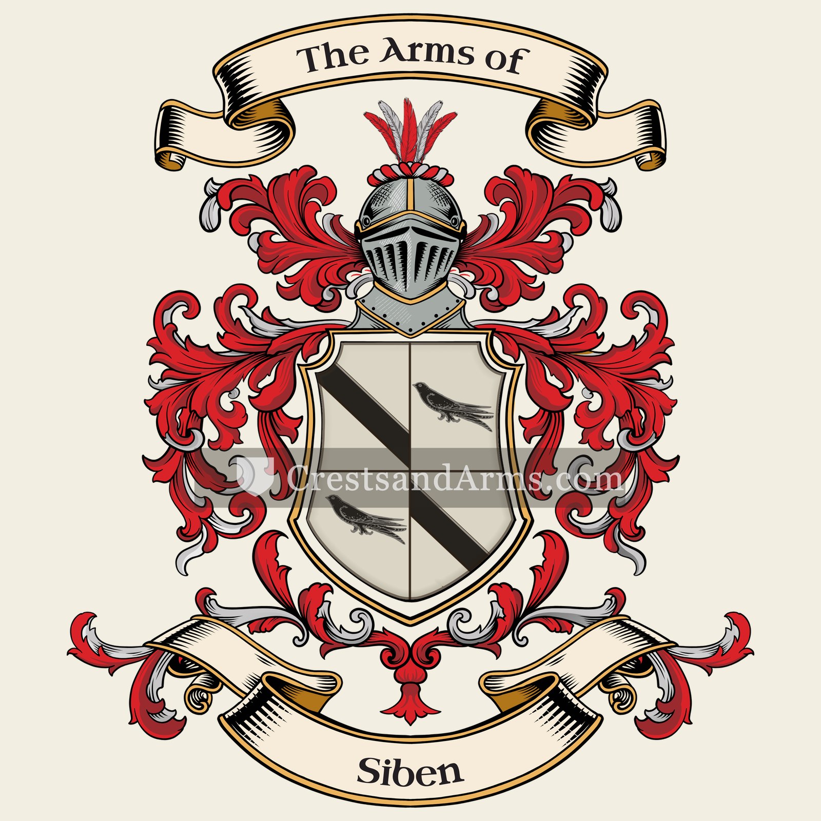 The Siben coat of arms, drawn from the recorded blazon