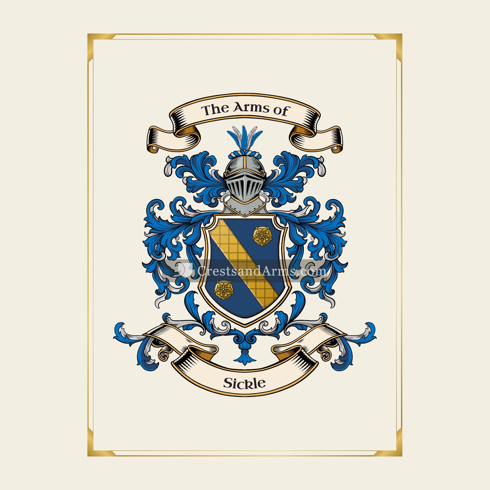 With gold border
