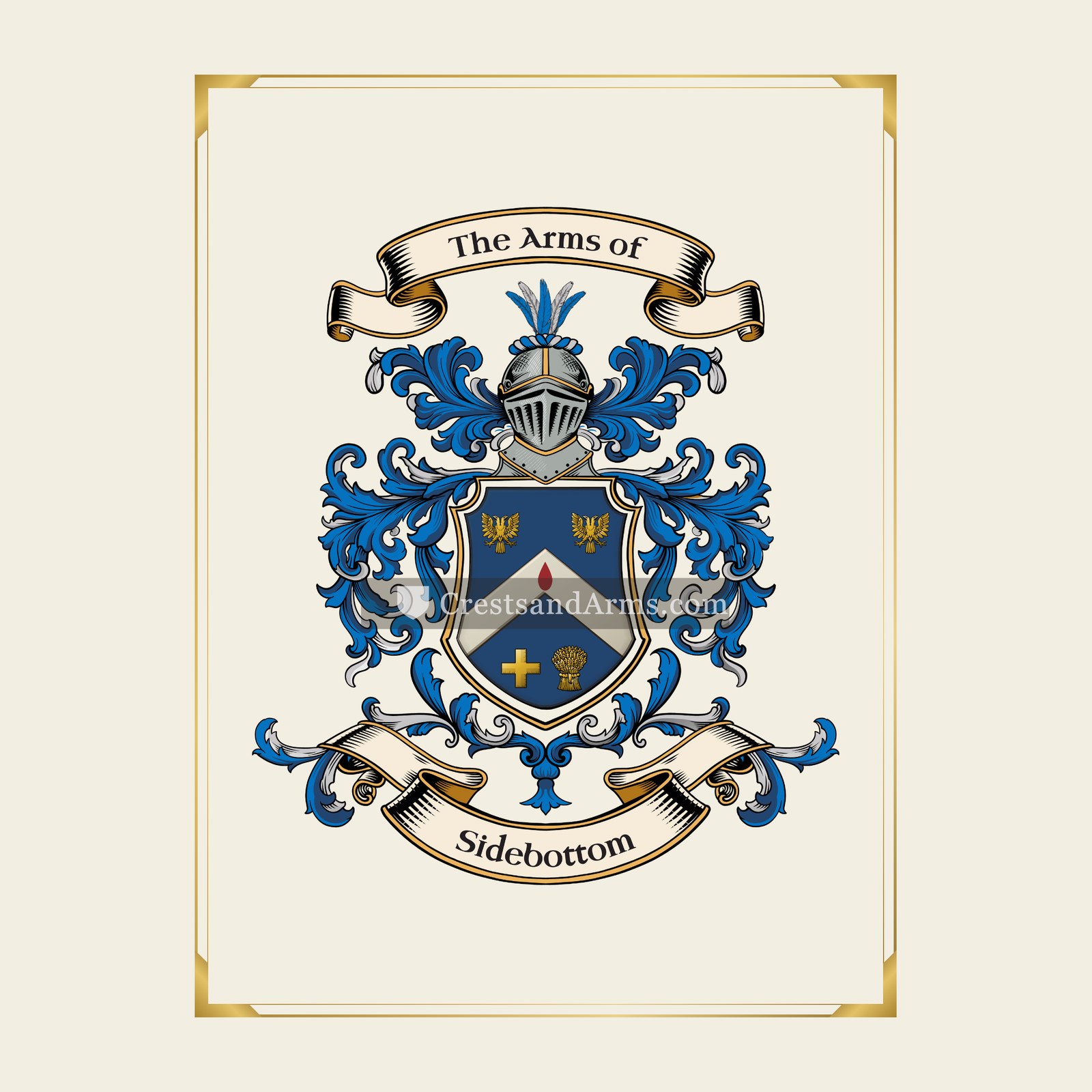 With gold border