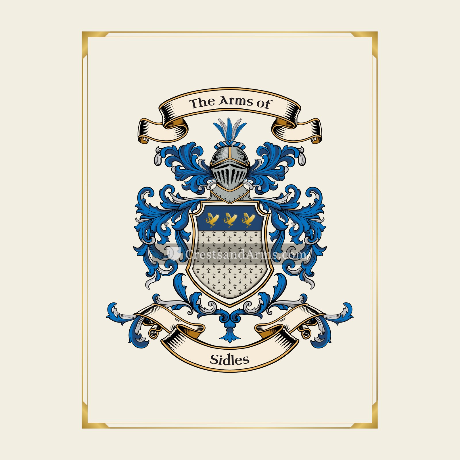 With gold border