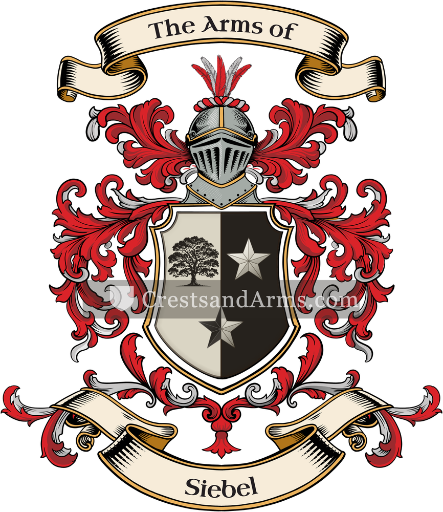 The Siebel coat of arms, drawn from the recorded blazon