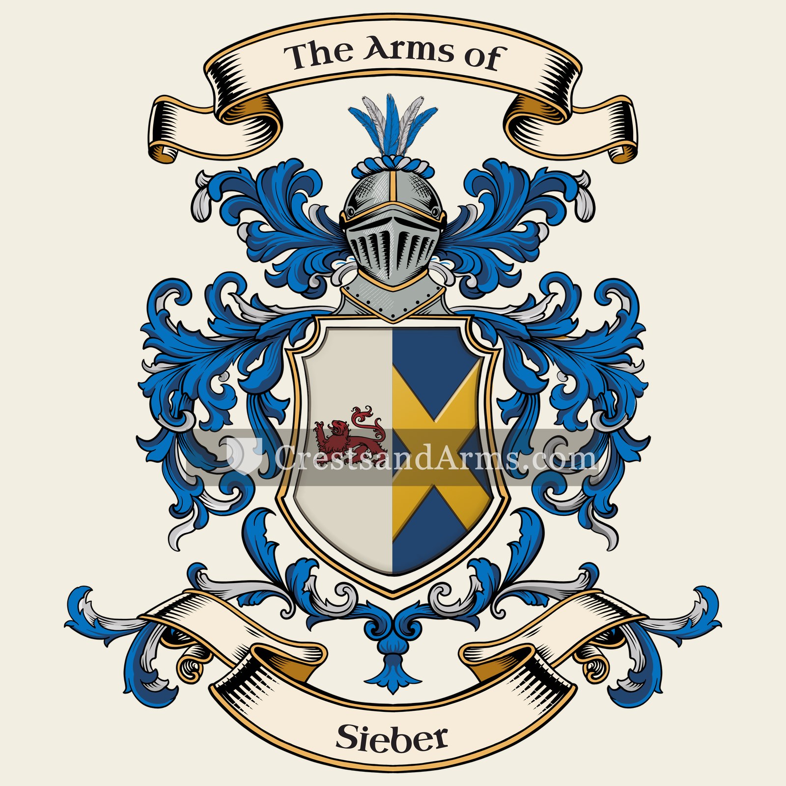 The Sieber coat of arms, drawn from the recorded blazon