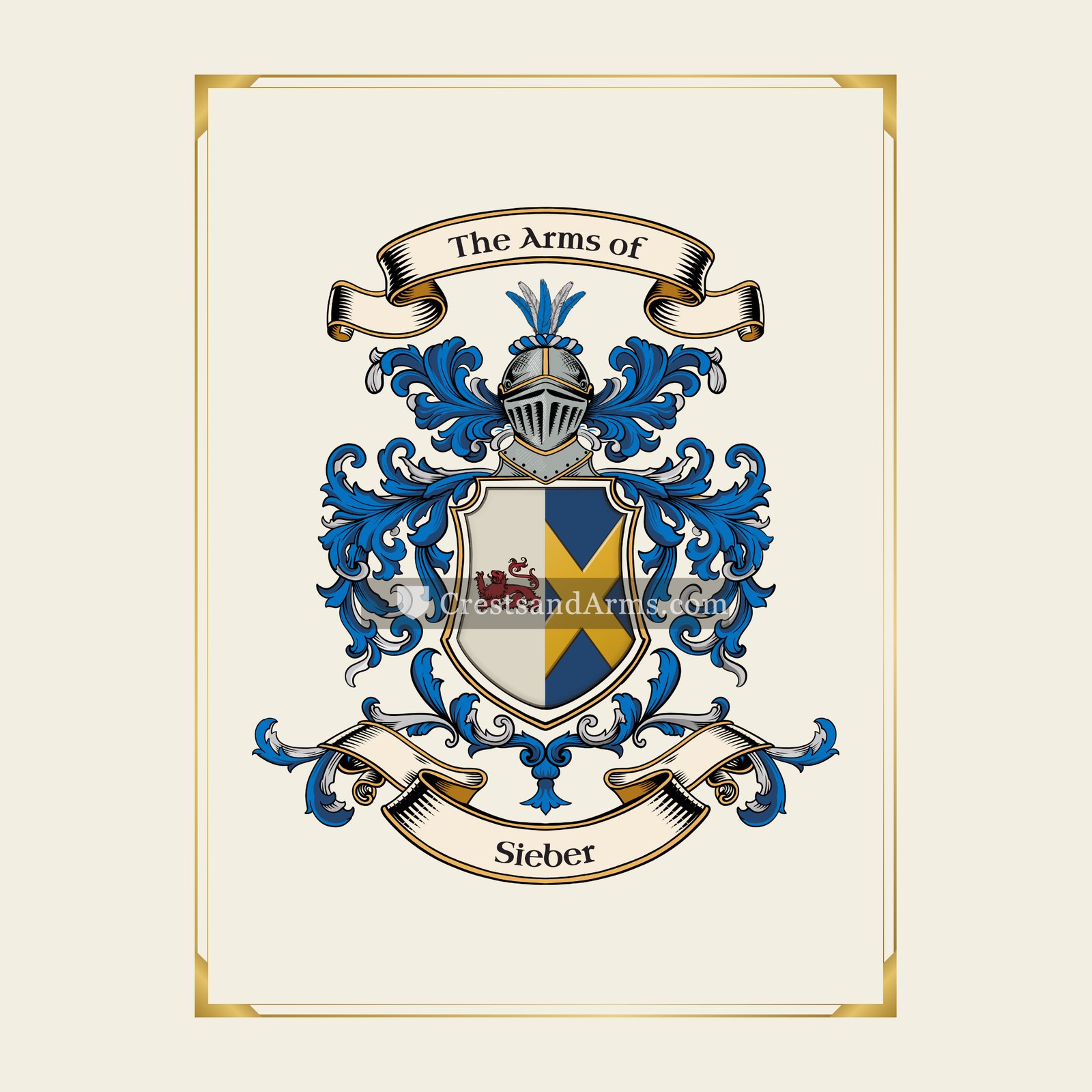 With gold border
