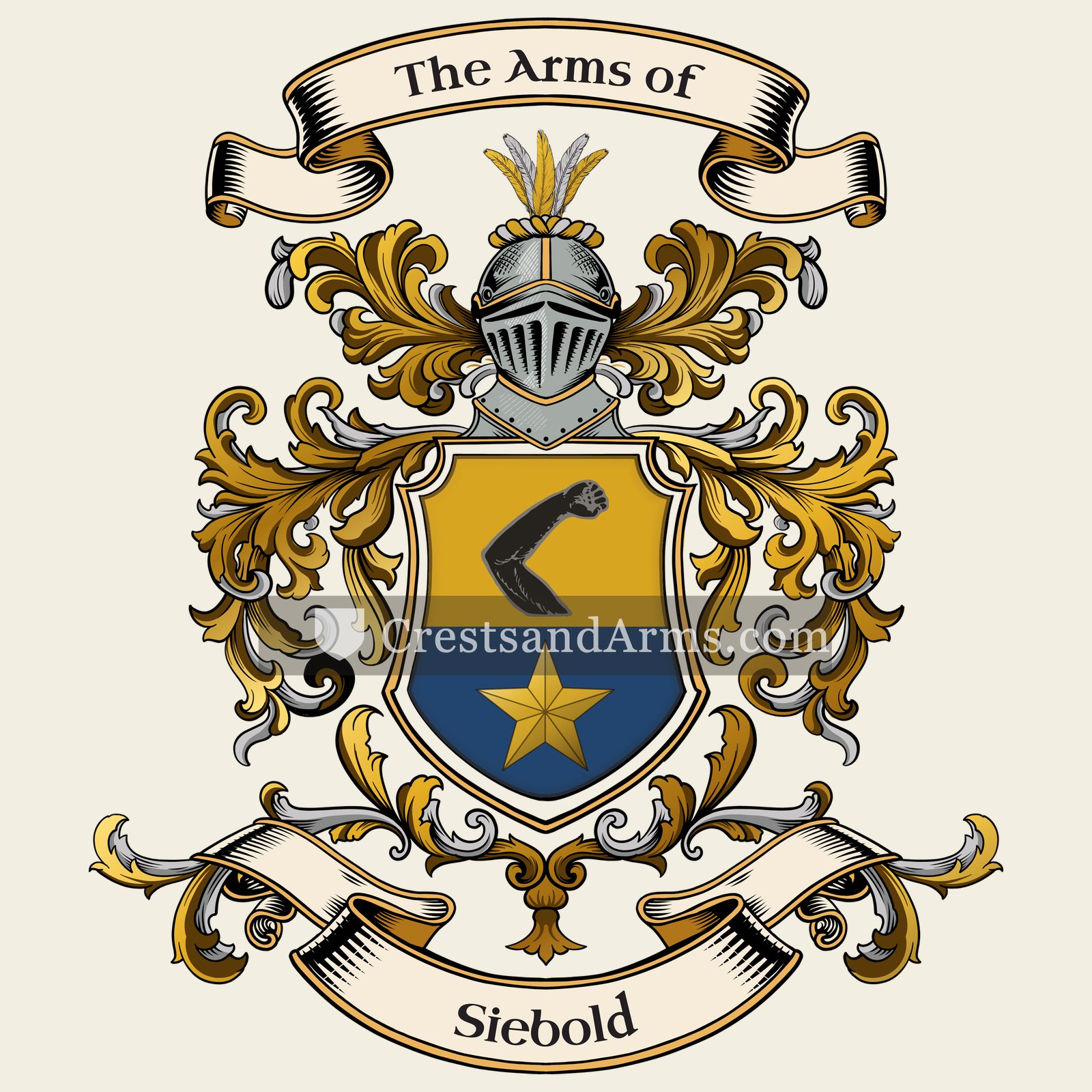 The Siebold coat of arms, drawn from the recorded blazon
