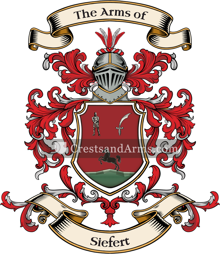 The Siefert coat of arms, drawn from the recorded blazon