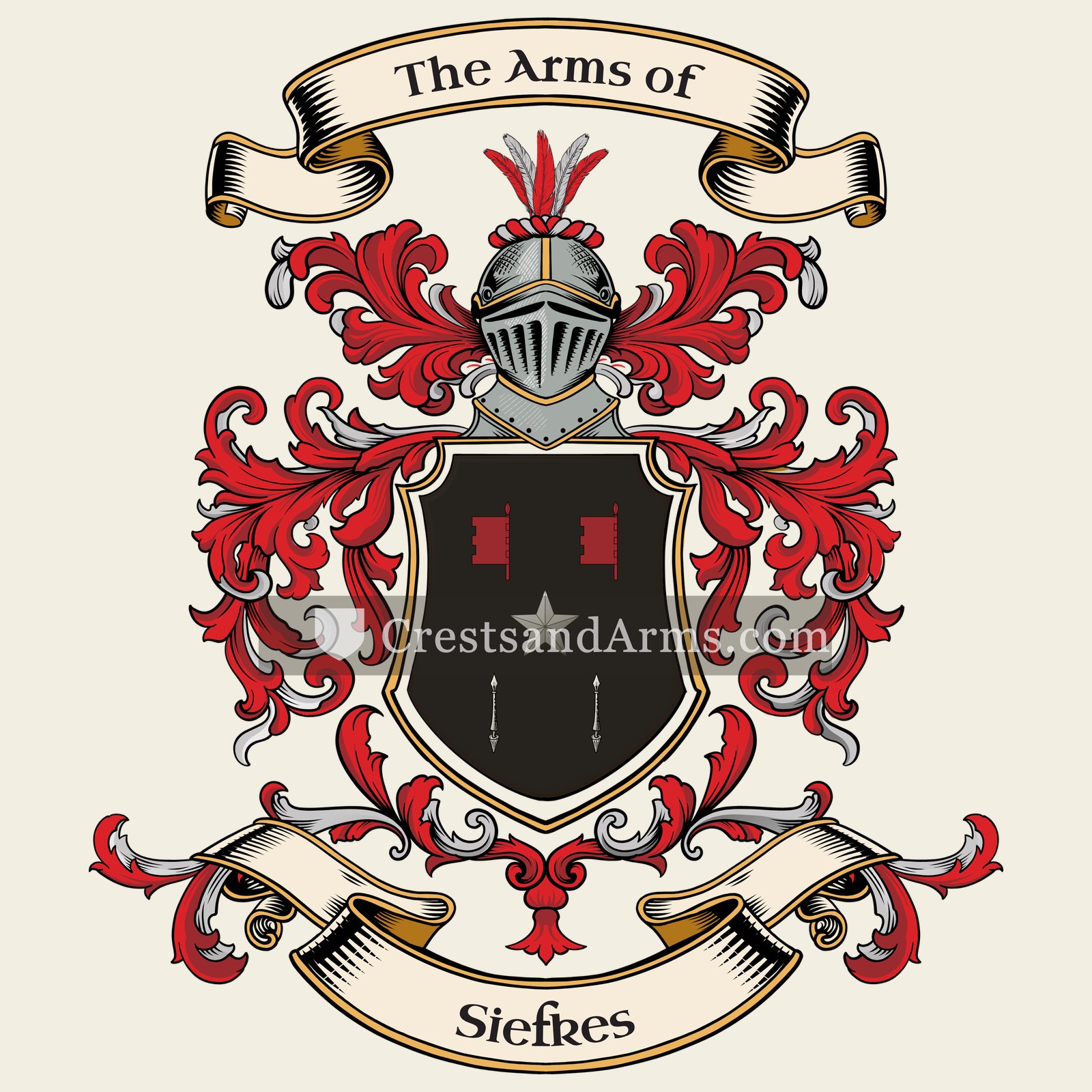 The Siefkes coat of arms, drawn from the recorded blazon