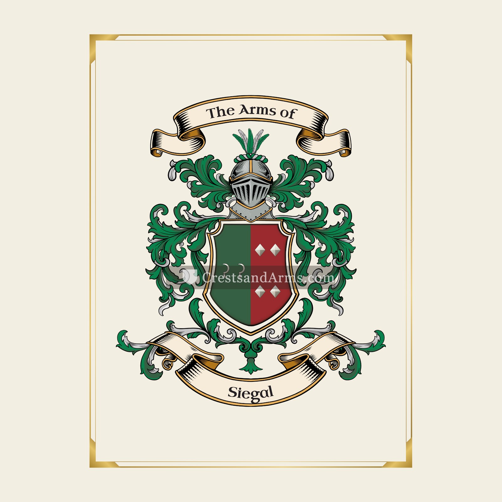 With gold border