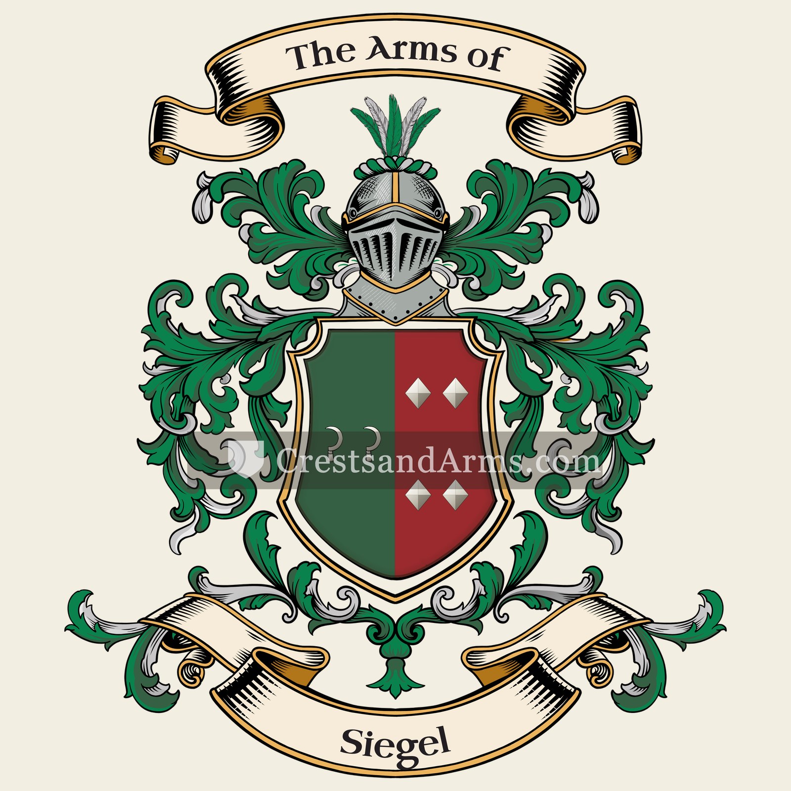 The Siegel coat of arms, drawn from the recorded blazon