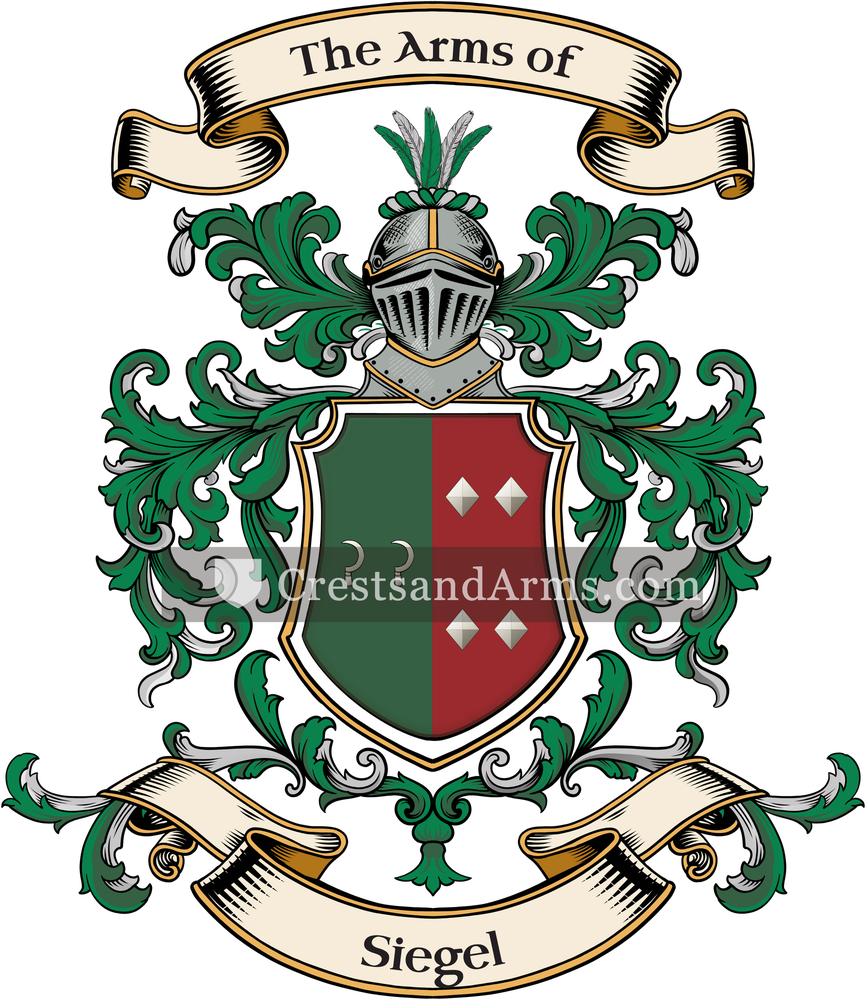 The Siegel coat of arms, drawn from the recorded blazon