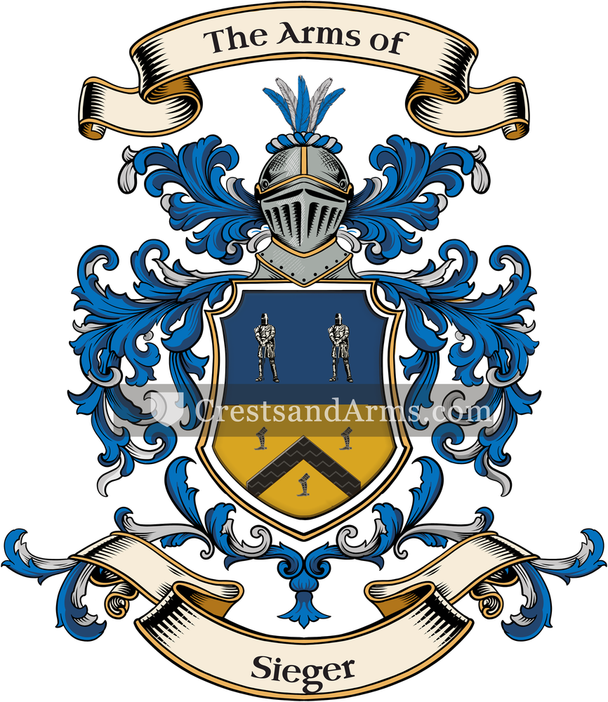 The Sieger coat of arms, drawn from the recorded blazon