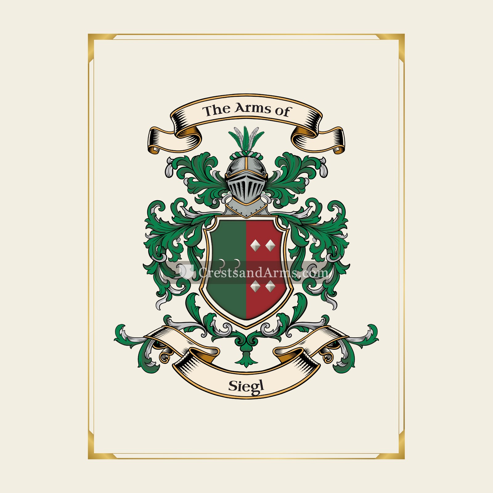 With gold border
