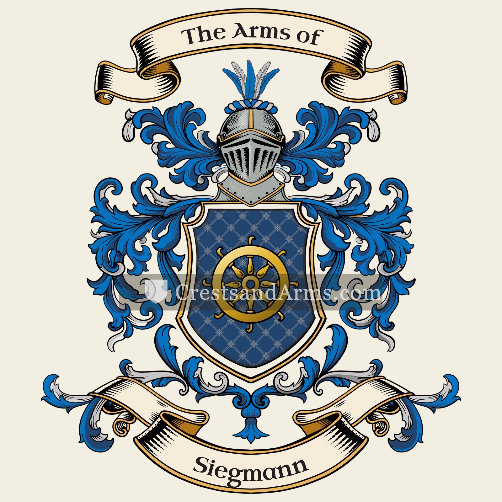 The Siegmann coat of arms, drawn from the recorded blazon