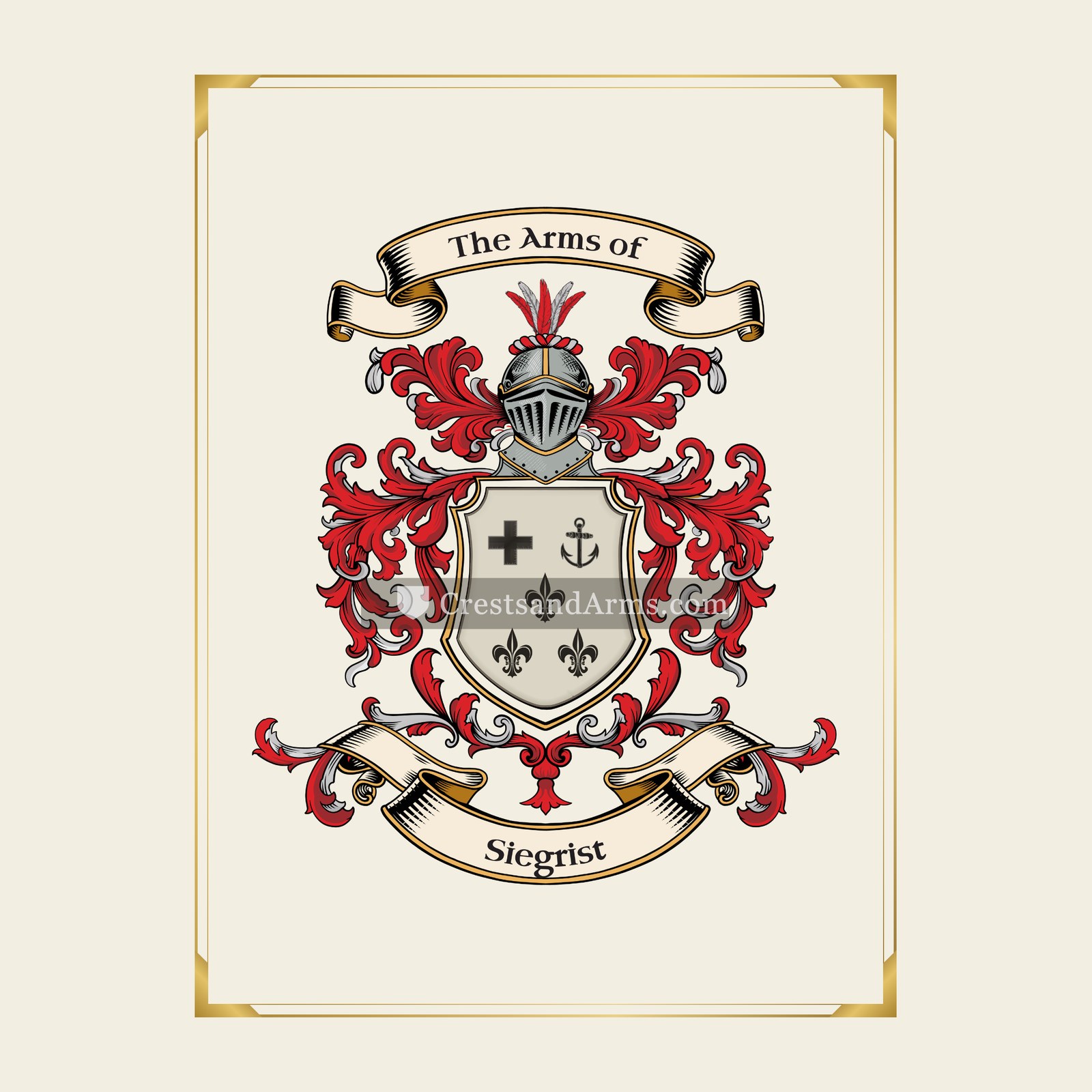 With gold border