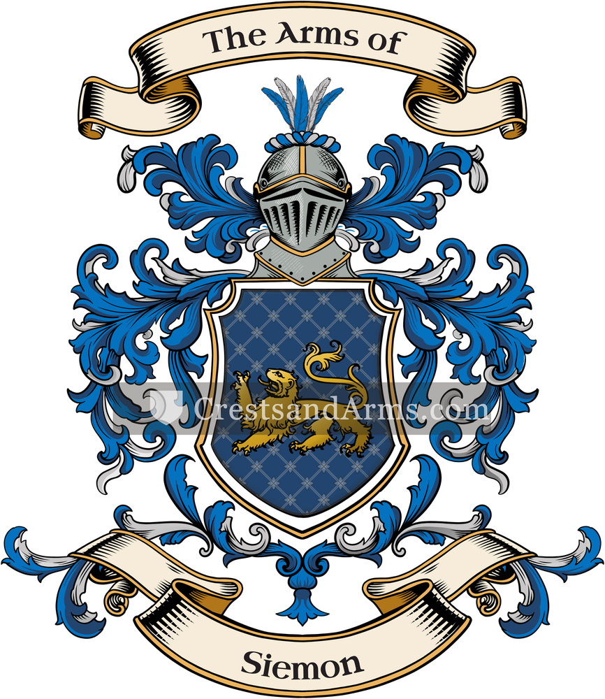 The Siemon coat of arms, drawn from the recorded blazon