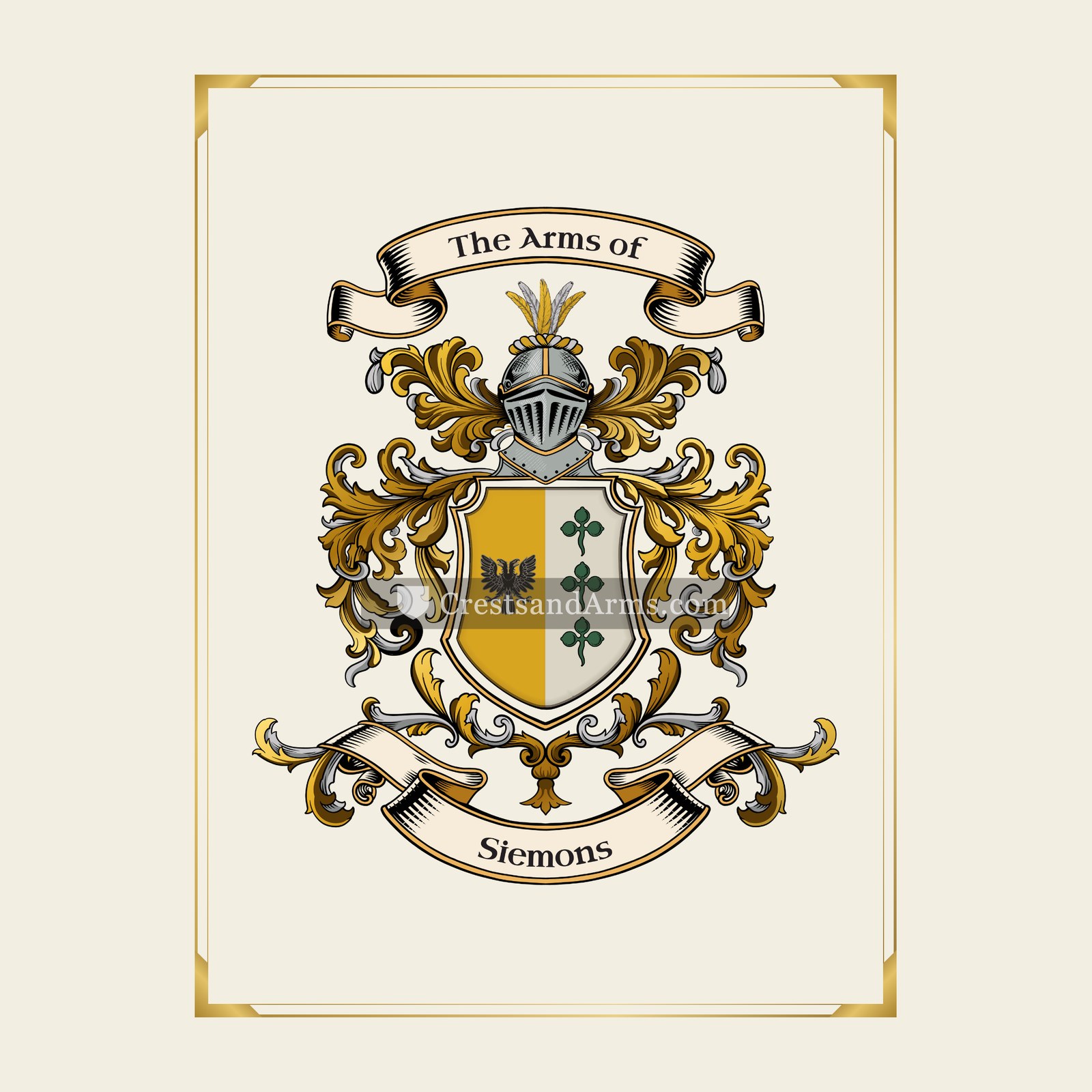 With gold border