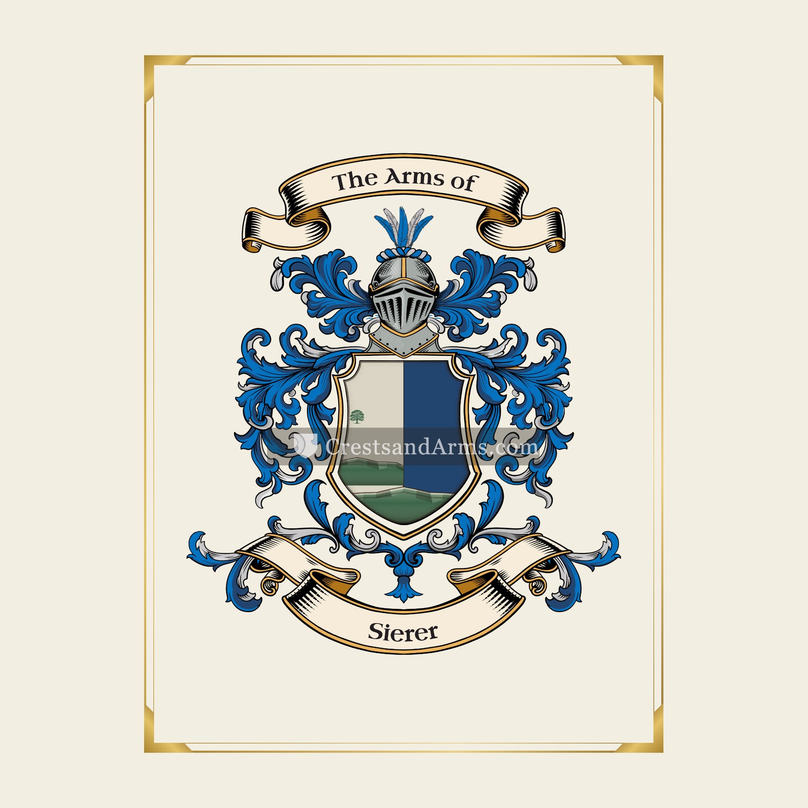 With gold border