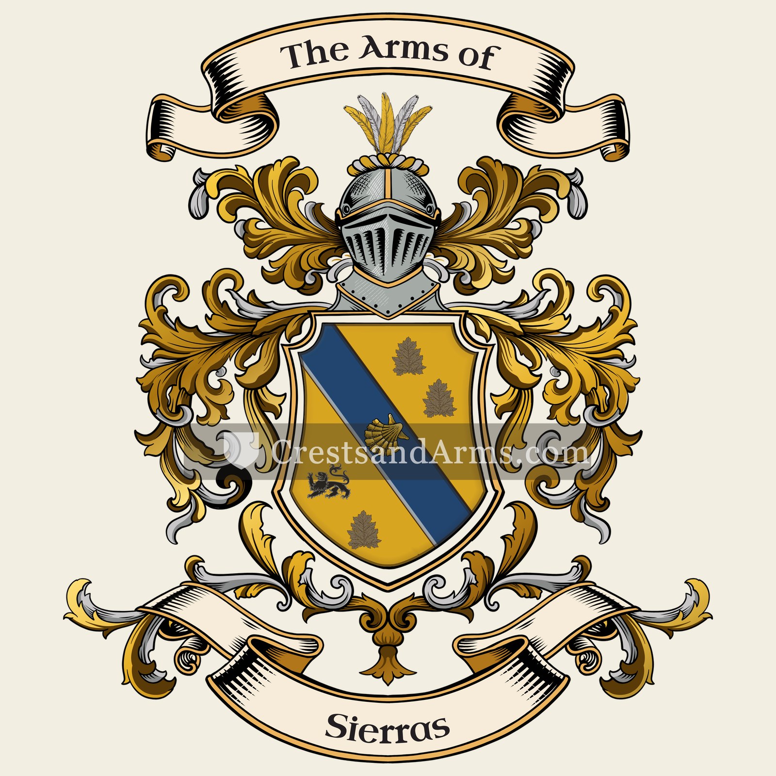 The Sierras coat of arms, drawn from the recorded blazon