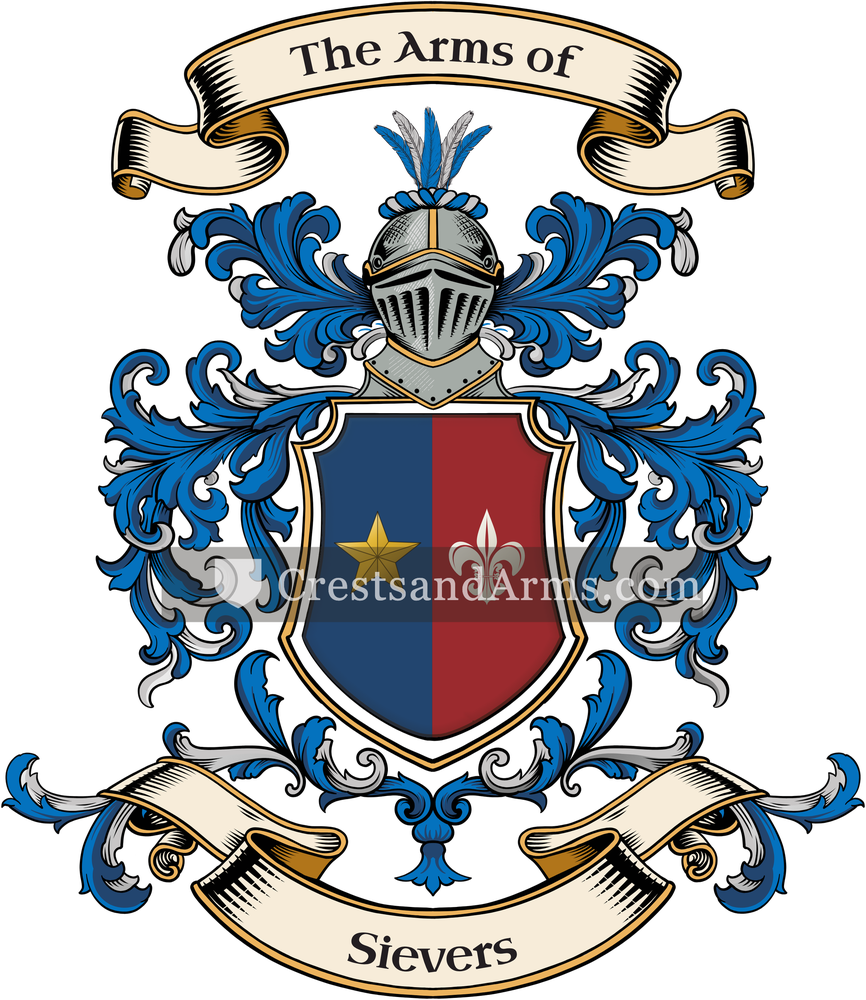 The Sievers coat of arms, drawn from the recorded blazon