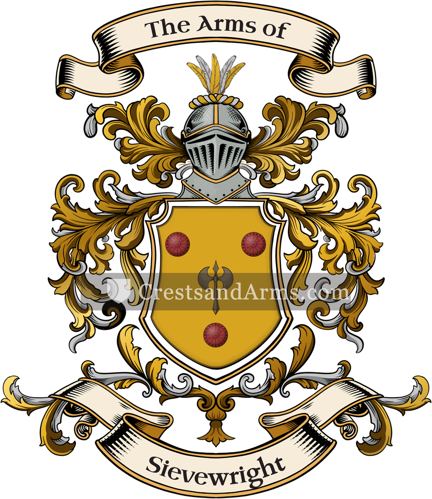 The Sievewright coat of arms, drawn from the recorded blazon