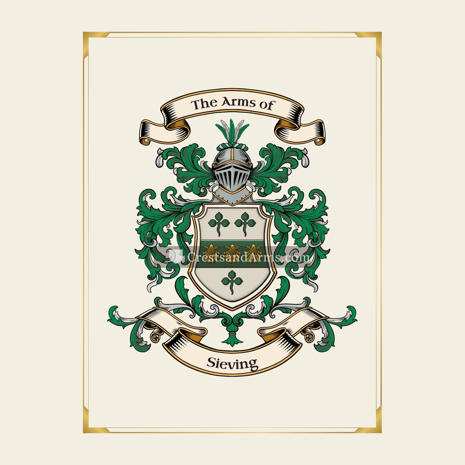 With gold border