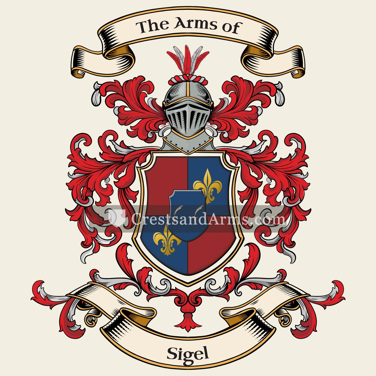 The Sigel coat of arms, drawn from the recorded blazon