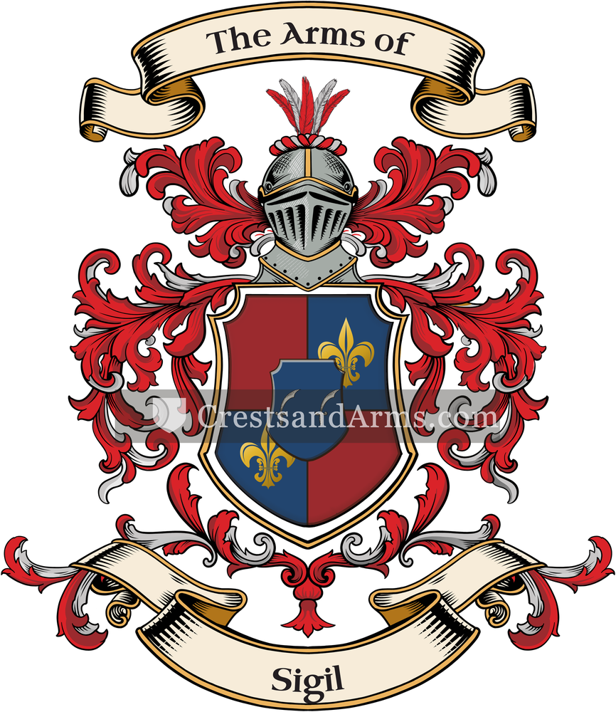 The Sigil coat of arms, drawn from the recorded blazon