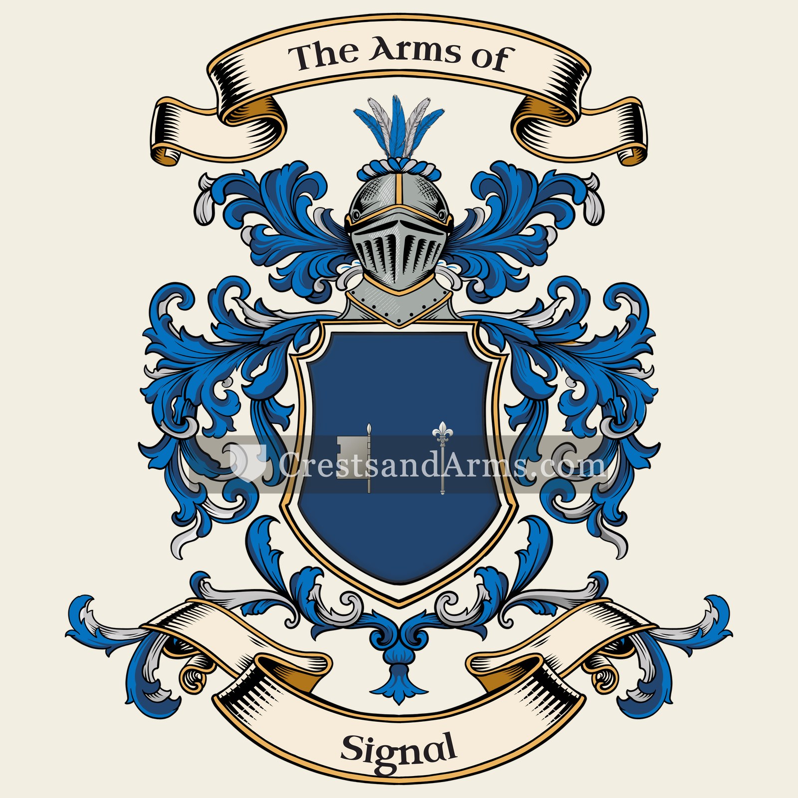 The Signal coat of arms, drawn from the recorded blazon