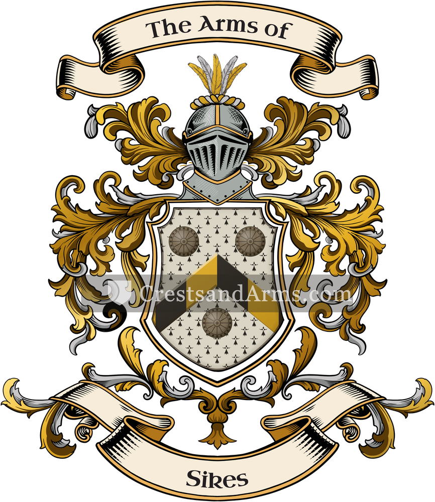 The Sikes coat of arms, drawn from the recorded blazon