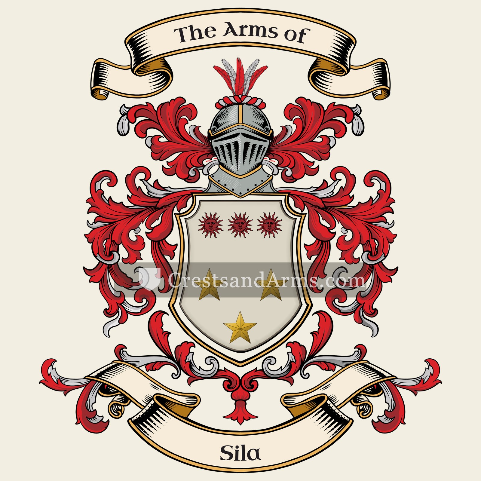 The Sila coat of arms, drawn from the recorded blazon