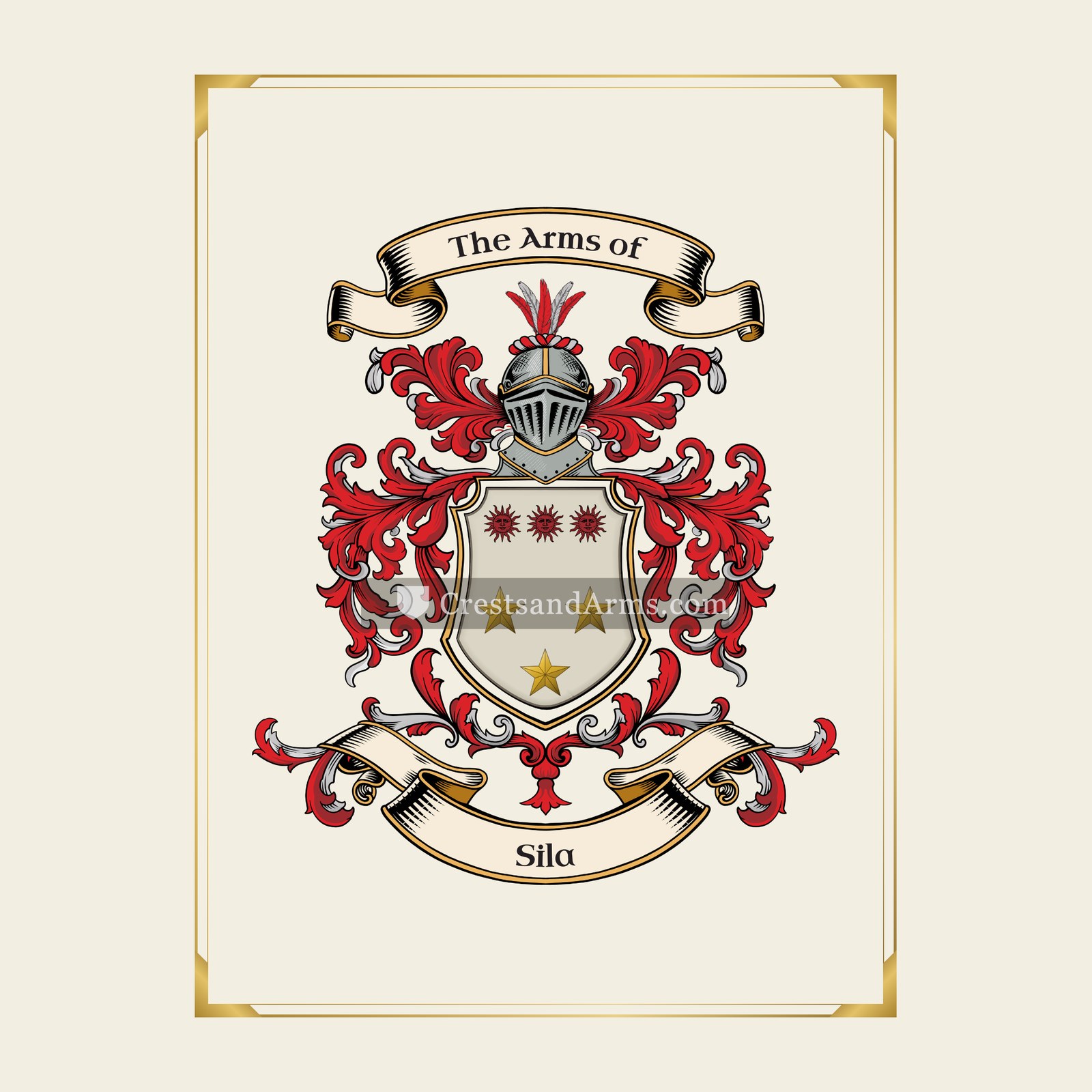 With gold border