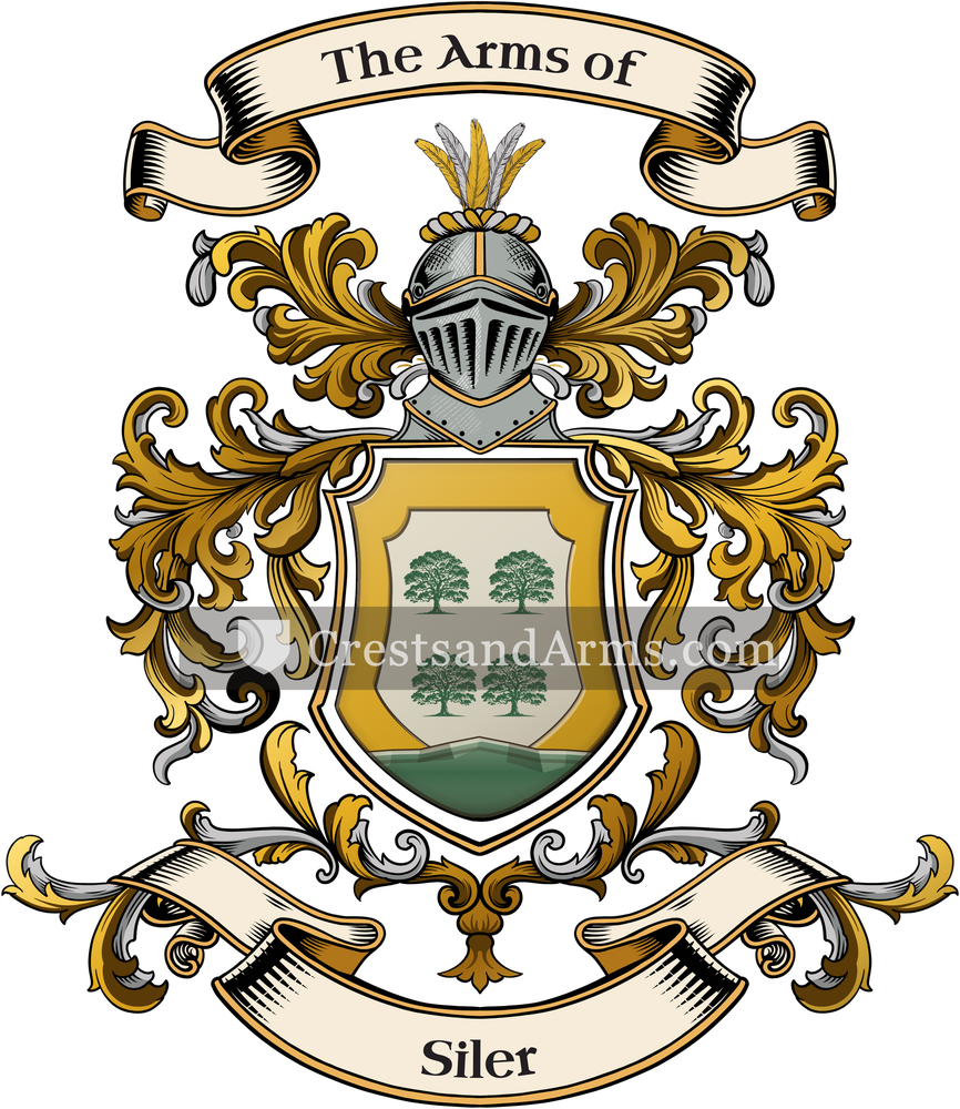 The Siler coat of arms, drawn from the recorded blazon