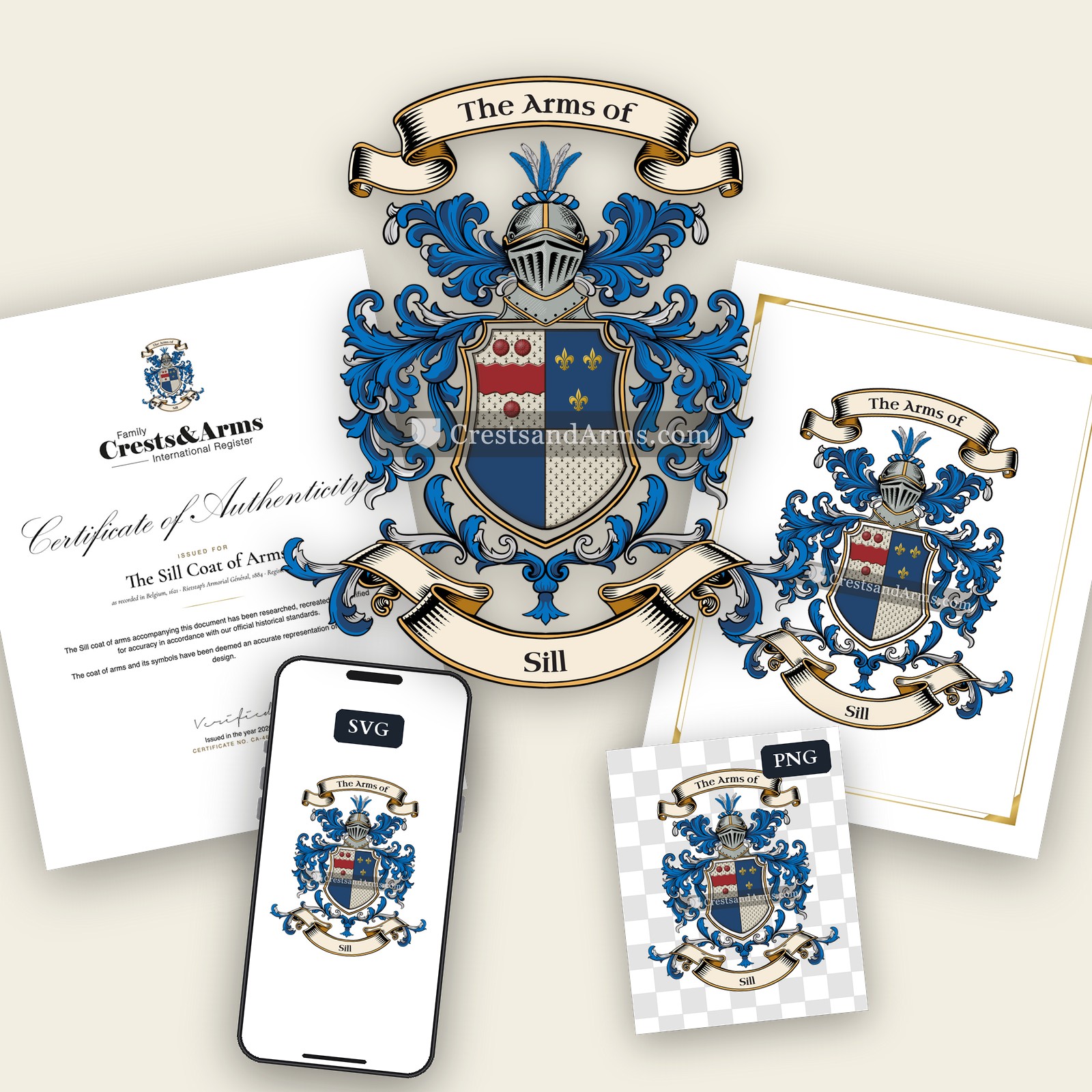The Sill arms on the coat of arms — digital pack