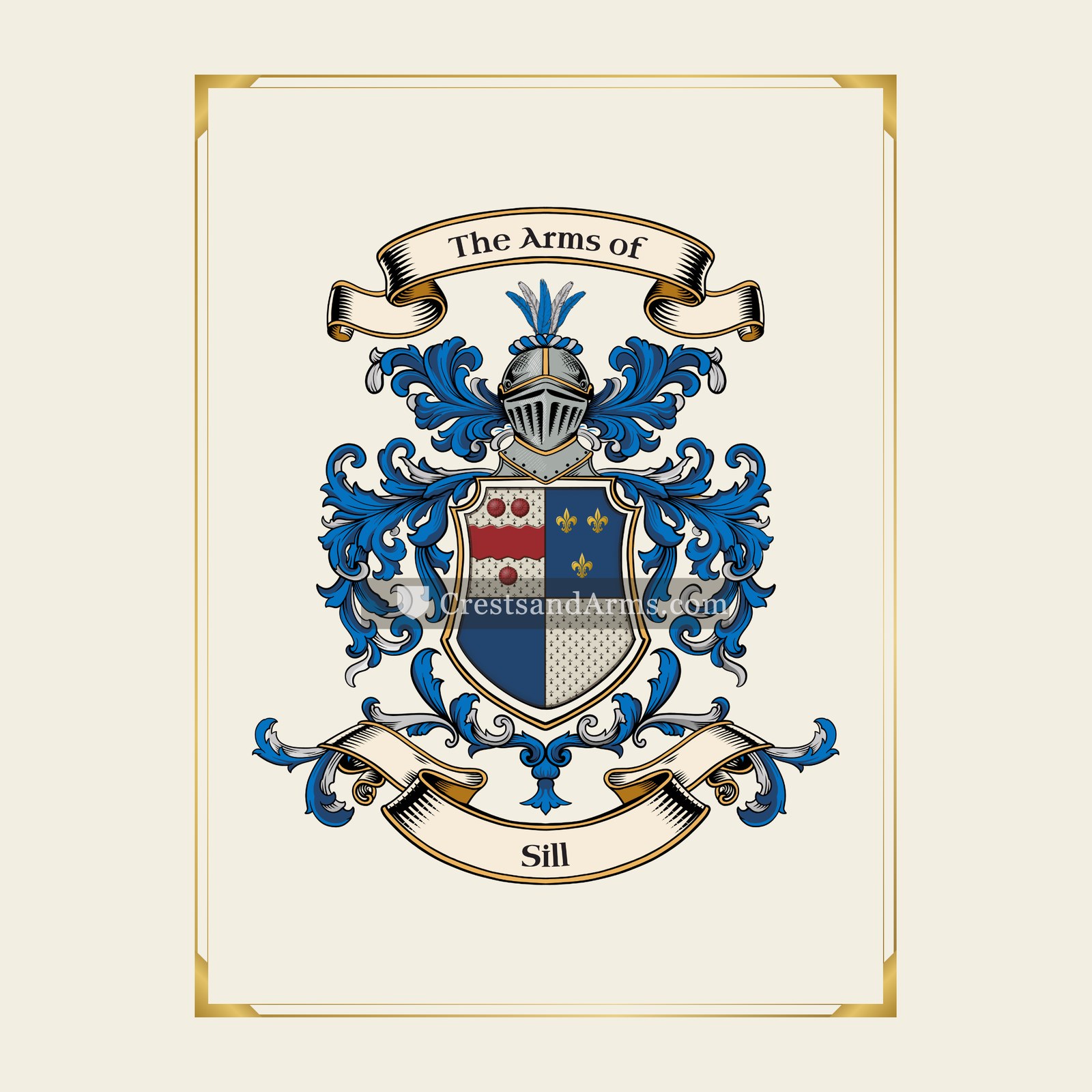 With gold border