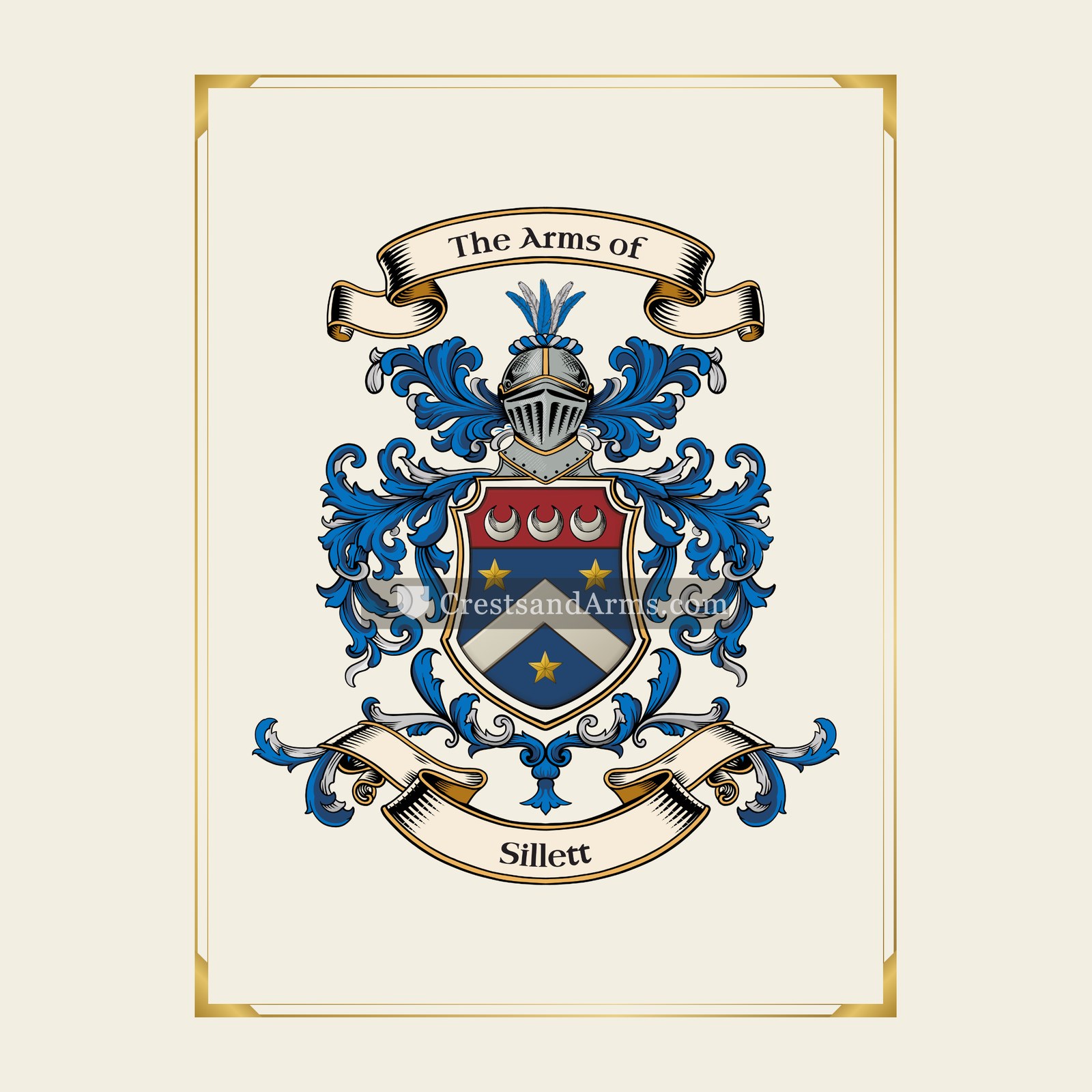 With gold border