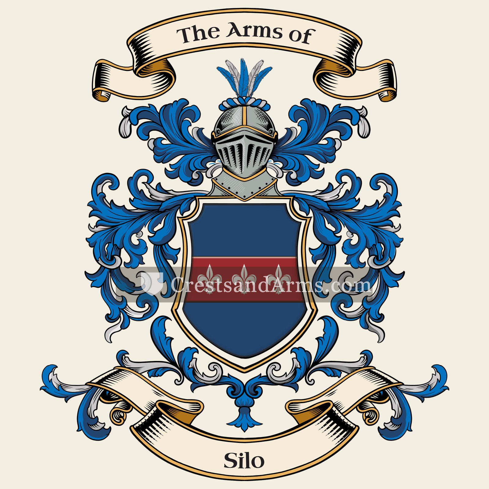 The Silo coat of arms, drawn from the recorded blazon