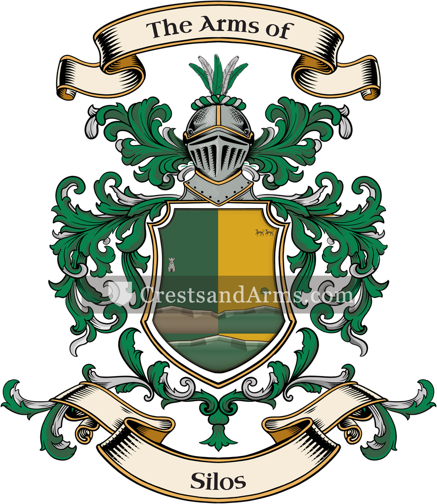 The Silos coat of arms, drawn from the recorded blazon